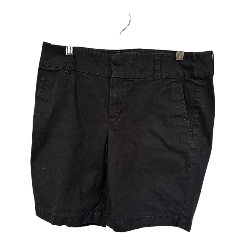 J Crew Black Cotton Elastane blend Chino shorts size 6